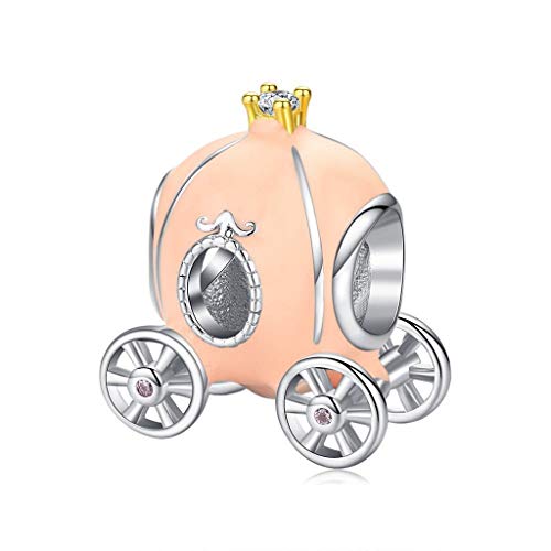 PAHALA 925 Strling Silver Princess Pumpkin Carriage with Crystals Charms