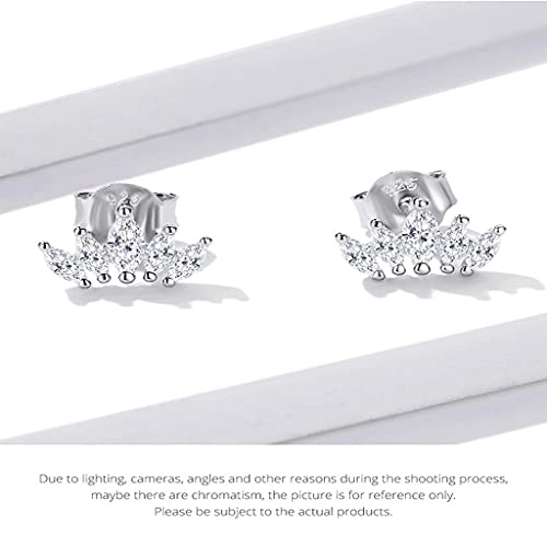 PAHALA 925 Sterling Silver Shining Crown Crystals Stud Earrings