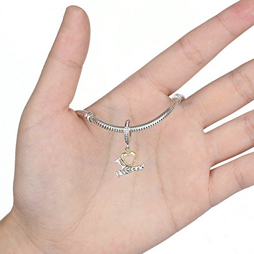 PAHALA 925 Strling Silver Romantic I Love Husband Charms Pendant Fit Bracelets Necklace