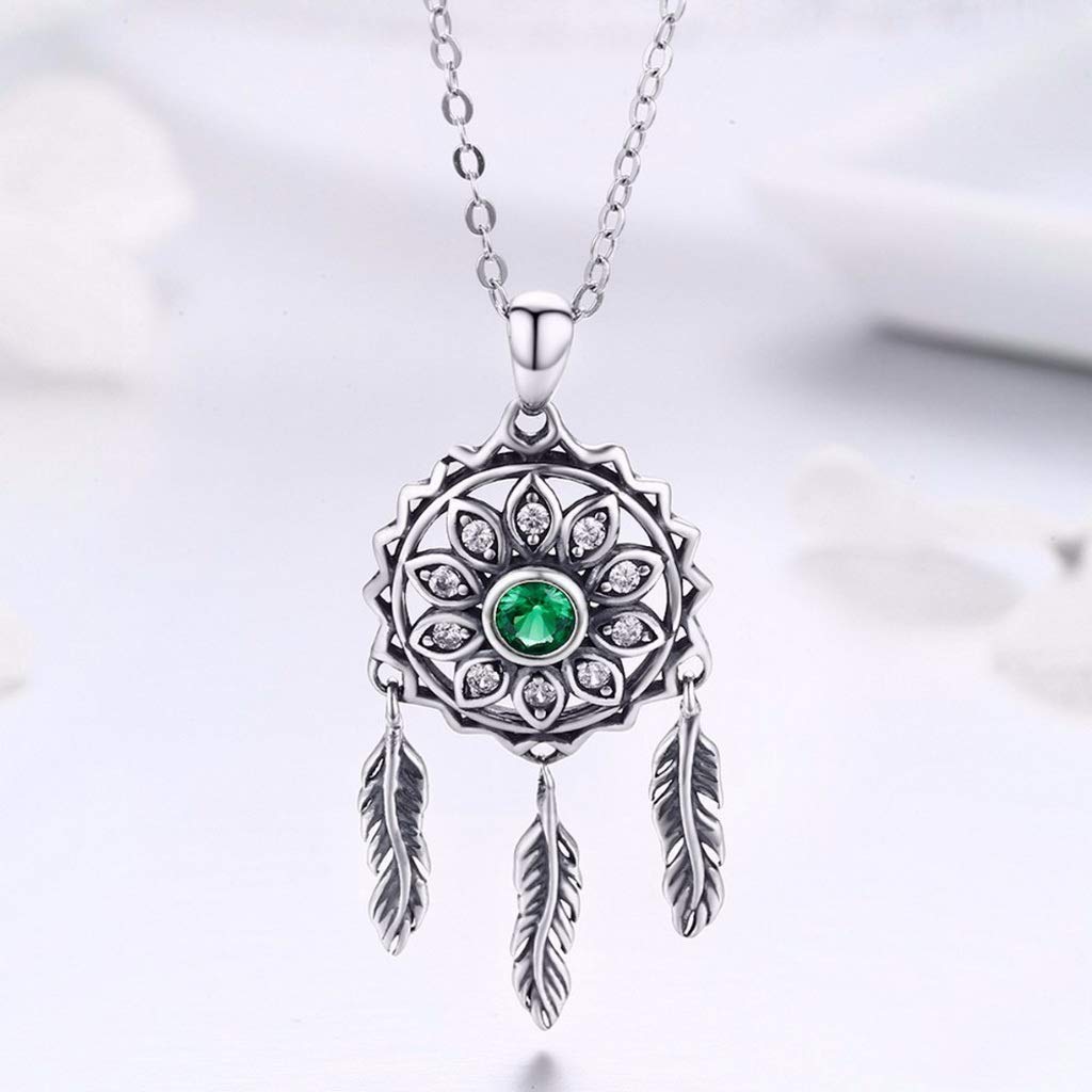 PAHALA 925 Sterling Silver Dream Holder Crystals Pendant Necklace