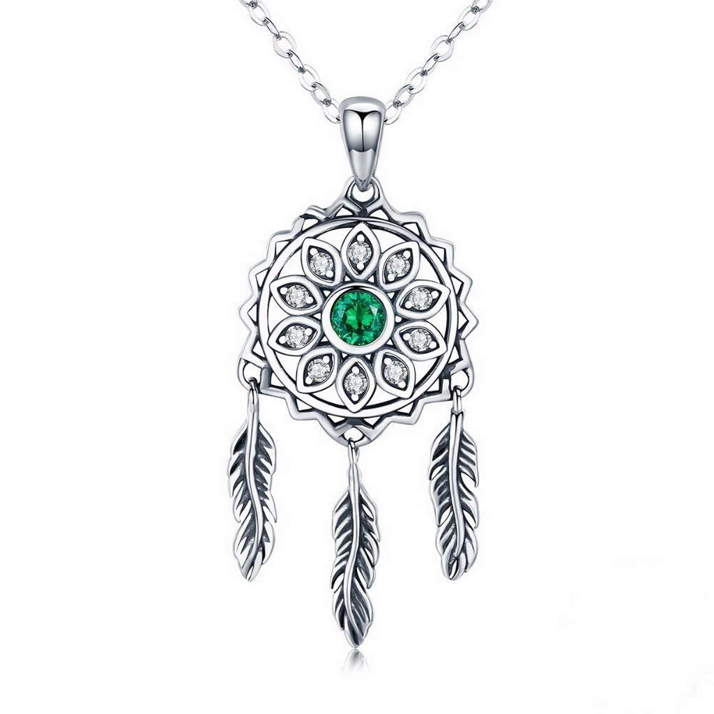 PAHALA 925 Sterling Silver Dream Holder Crystals Pendant Necklace