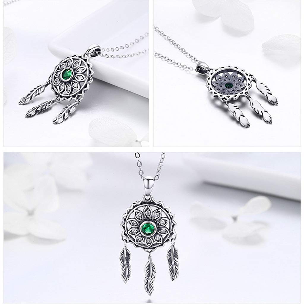 PAHALA 925 Sterling Silver Dream Holder Crystals Pendant Necklace